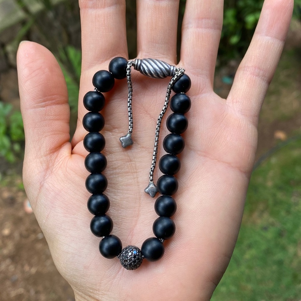 David Yurman Spiritual Beads bracelet with black onyx and pavé black diamonds